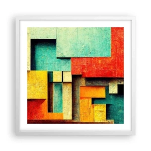 Poster în ramă albă - Festival de unghiuri drepte - 50x50 cm