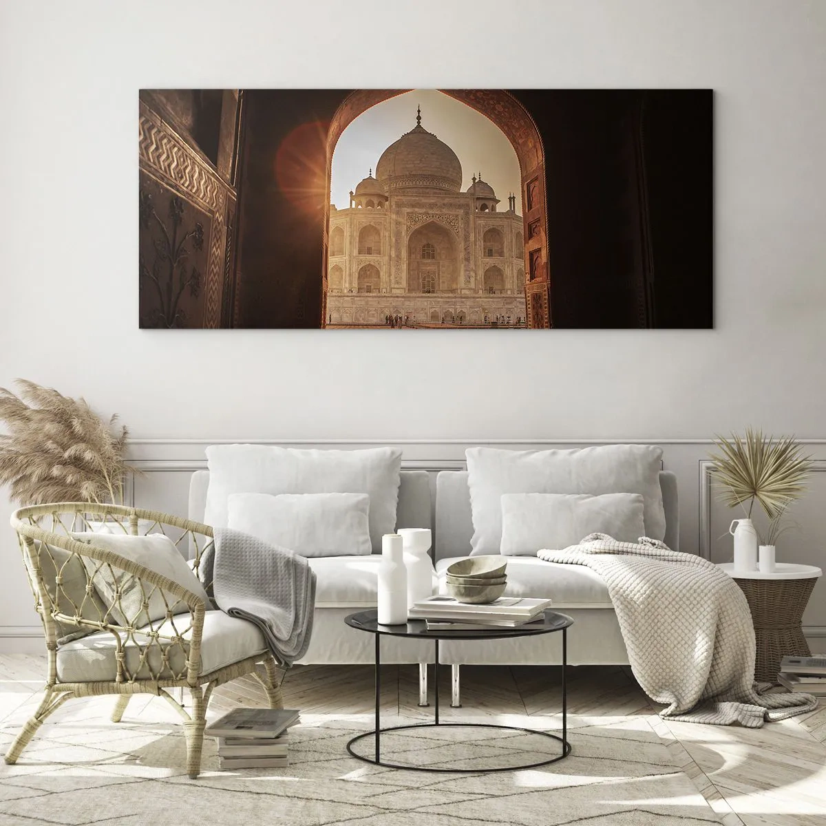 Tablou pe sticlă - Un monument al iubirii nepământene - 100x40 cm