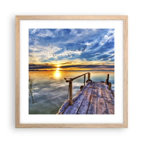 Poster în ramă de stejar deschis - Vântul se odihnește - 40x40 cm