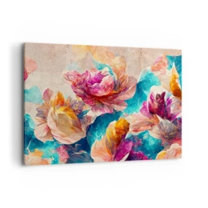 Tablou pe pânză - Splendoarea colorată a buchetului de flori - 100x70 cm