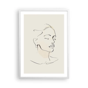 Poster în ramă albă - Cu o linie sigură - 50x70 cm