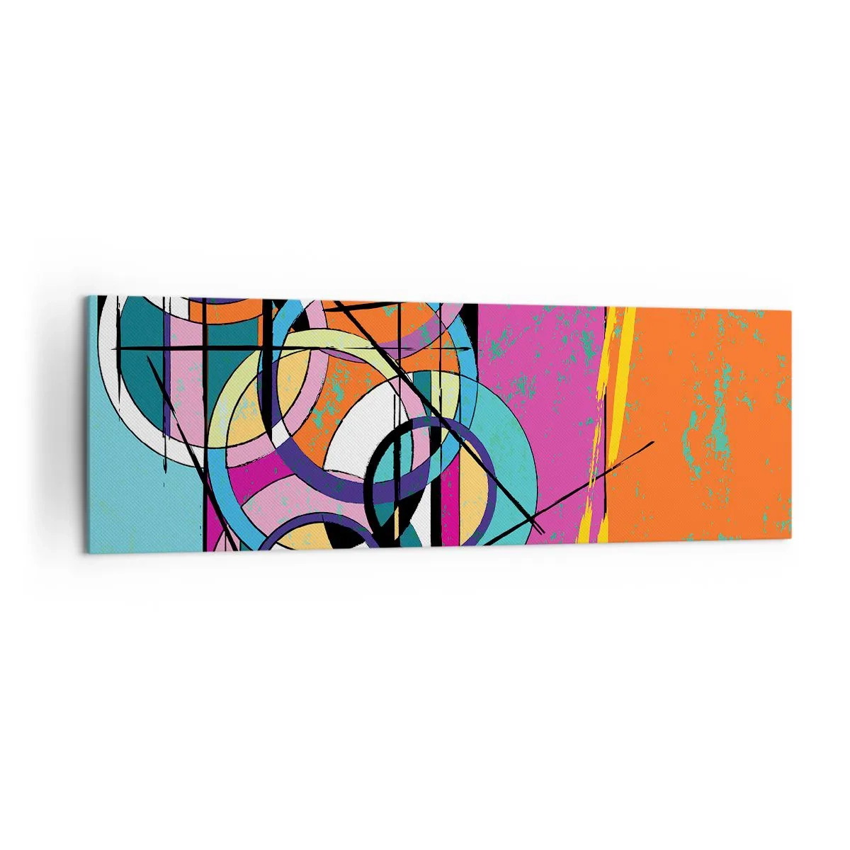 Tablou pe pânză - Roată cu roată - 160x50 cm