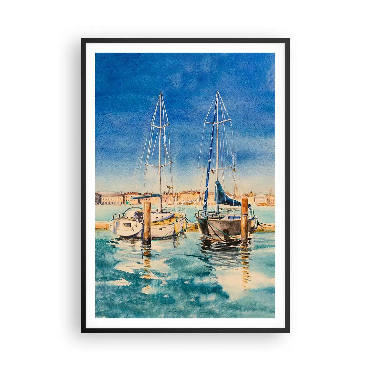 Poster în ramă neagră - Laguna însorită - 70x100 cm