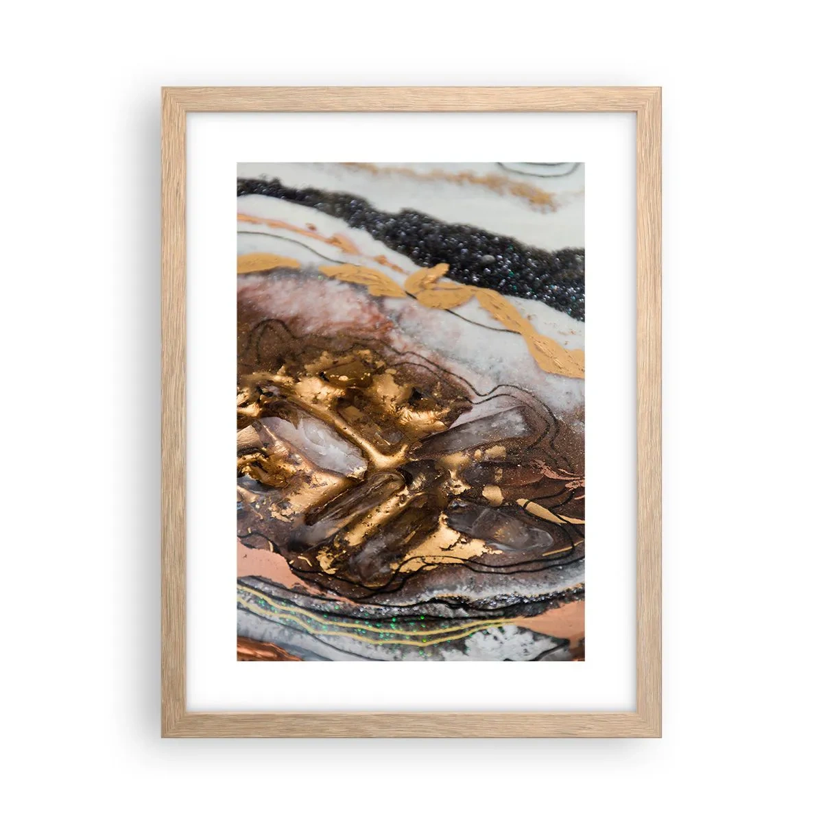 Poster în ramă de stejar deschis - Elementul pământ - 30x40 cm