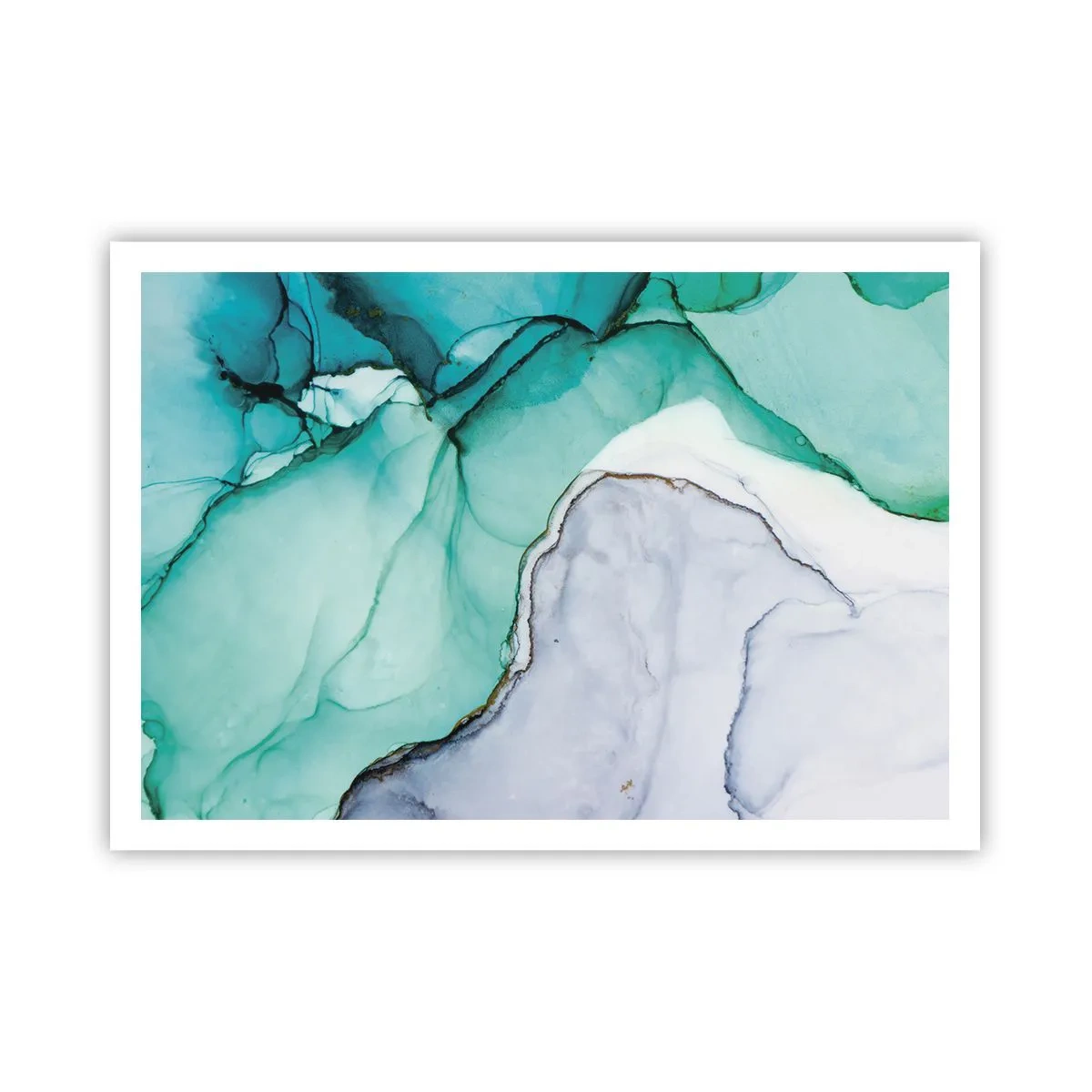 Poster - Studiu în turcoaz - 100x70 cm