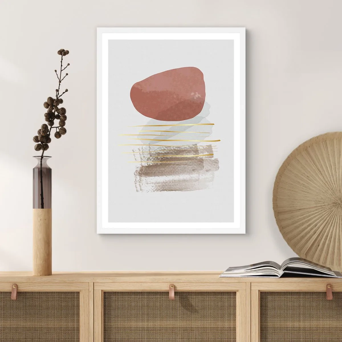Poster în ramă albă - Colonadă abstractă - 61x91 cm