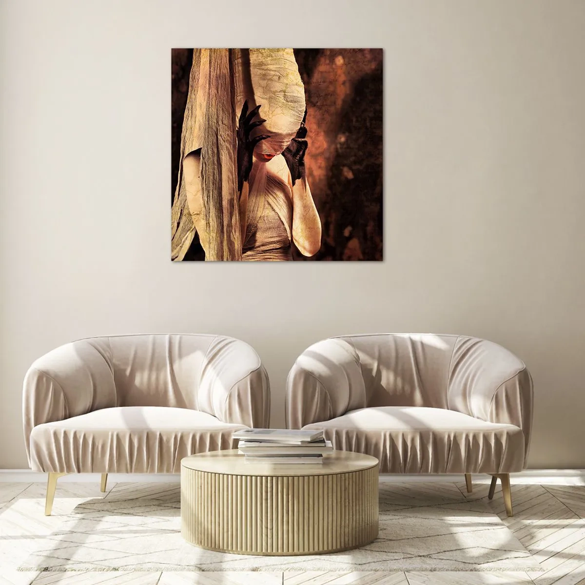 Tablou pe sticlă - Între bine și rău - 60x60 cm