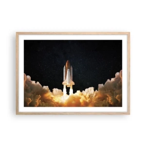 Poster în ramă de stejar deschis - Ad astra! - 70x50 cm