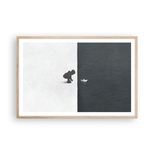 Poster în ramă de stejar deschis - Marea expediție - 91x61 cm