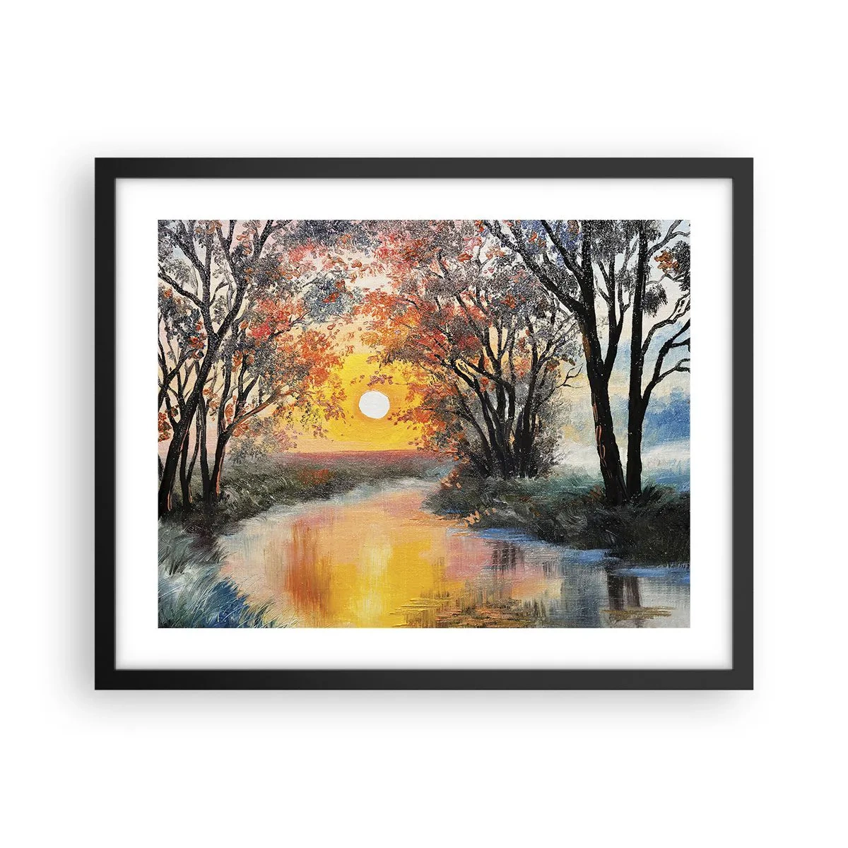 Poster în ramă neagră - Atmosferă de toamnă - 50x40 cm