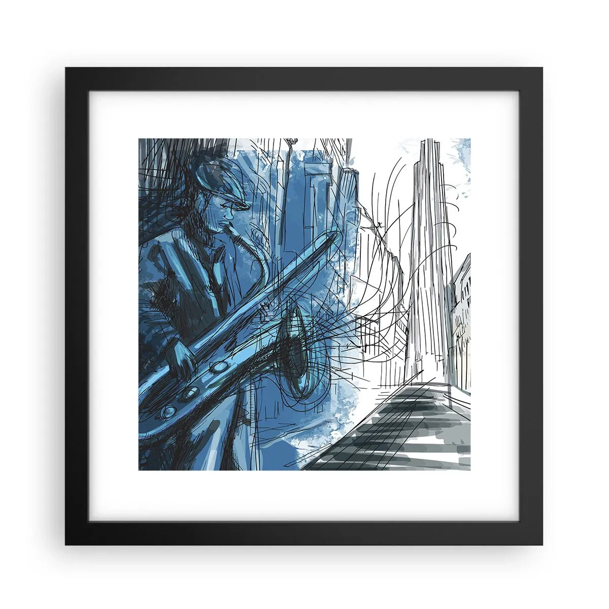Poster în ramă neagră - Rapsodie urbană - 30x30 cm