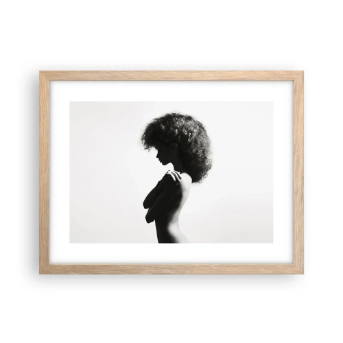 Poster în ramă de stejar deschis - Ca o floare pe o tulpină subțire - 40x30 cm