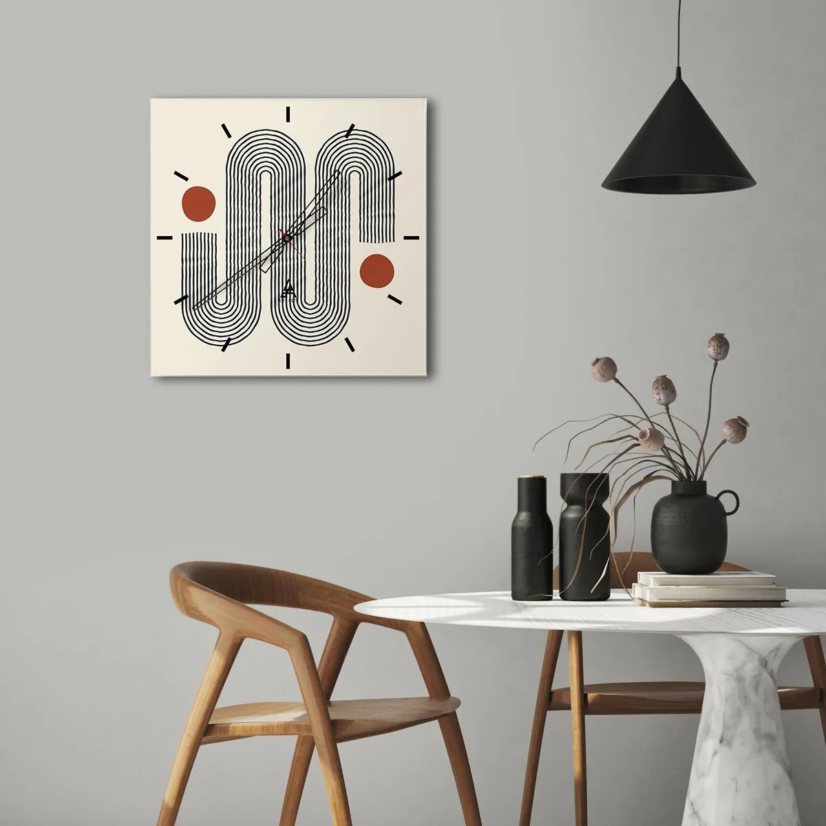 Ceas de perete - Ceas pe sticlă - De la început până la sfârșit - 30x30 cm