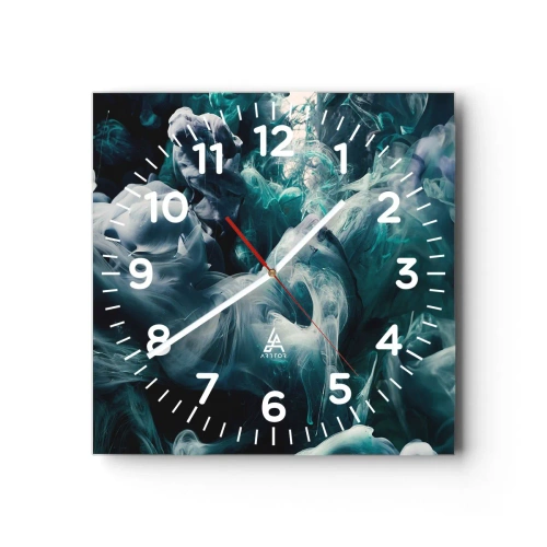 Ceas de perete - Ceas pe sticlă - Mișcarea culorilor - 40x40 cm