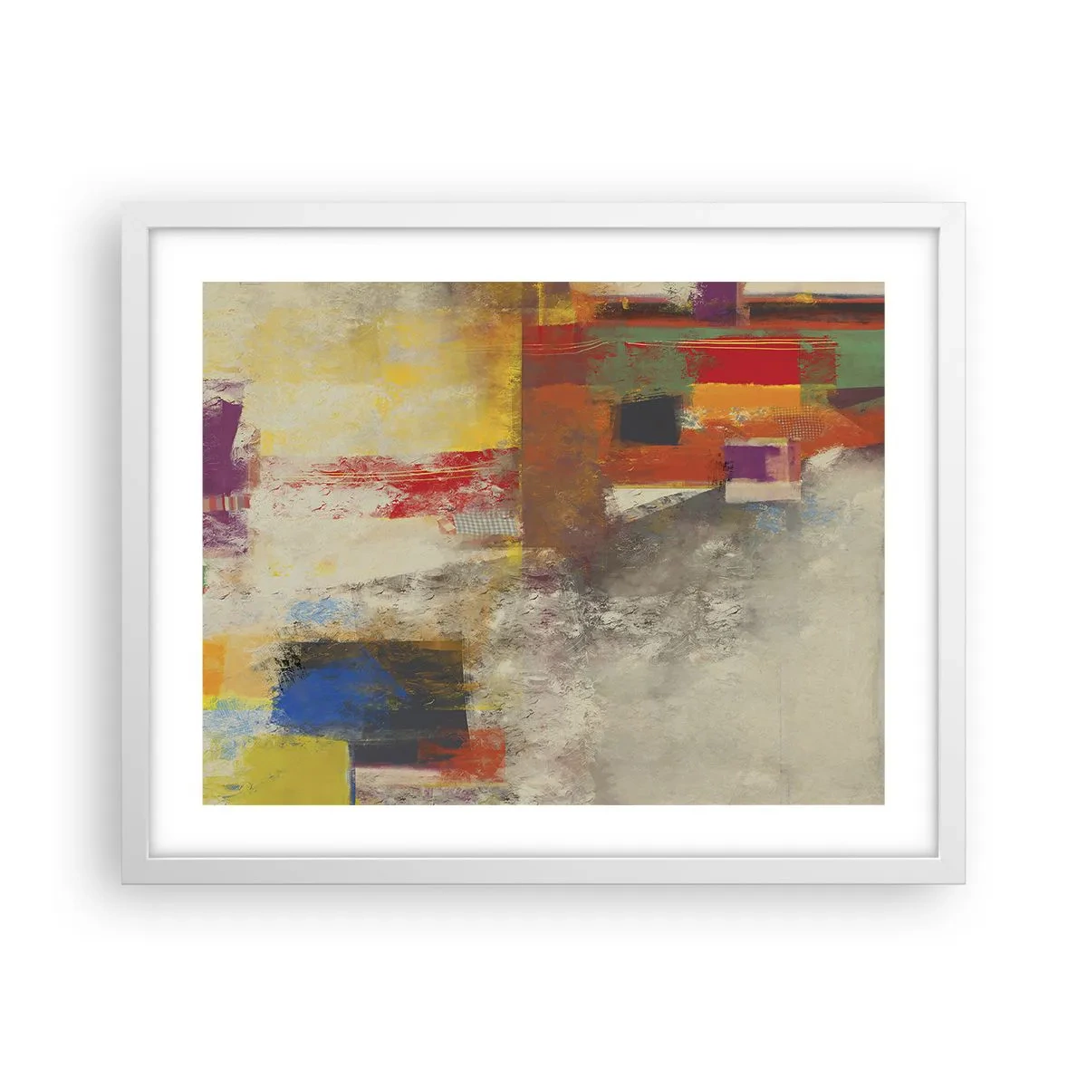 Poster în ramă albă - Geometria culorilor - 50x40 cm