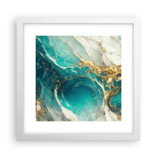 Poster în ramă albă - Compoziție cu vene aurii - 30x30 cm