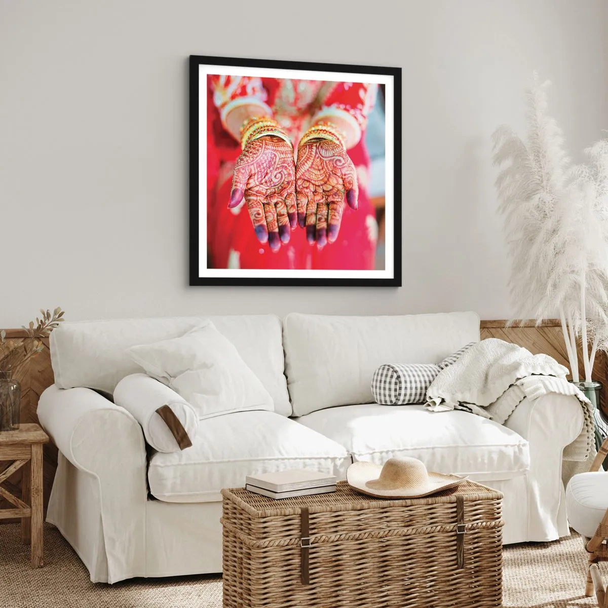 Poster în ramă neagră - Gata să prindă fericirea - 30x30 cm
