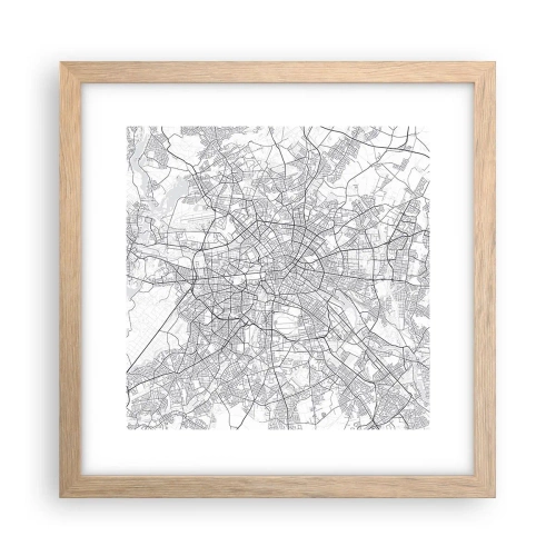 Poster în ramă de stejar deschis - Floare de Berlin - 30x30 cm