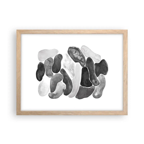 Poster în ramă de stejar deschis - Abstracție pietroasă - 40x30 cm