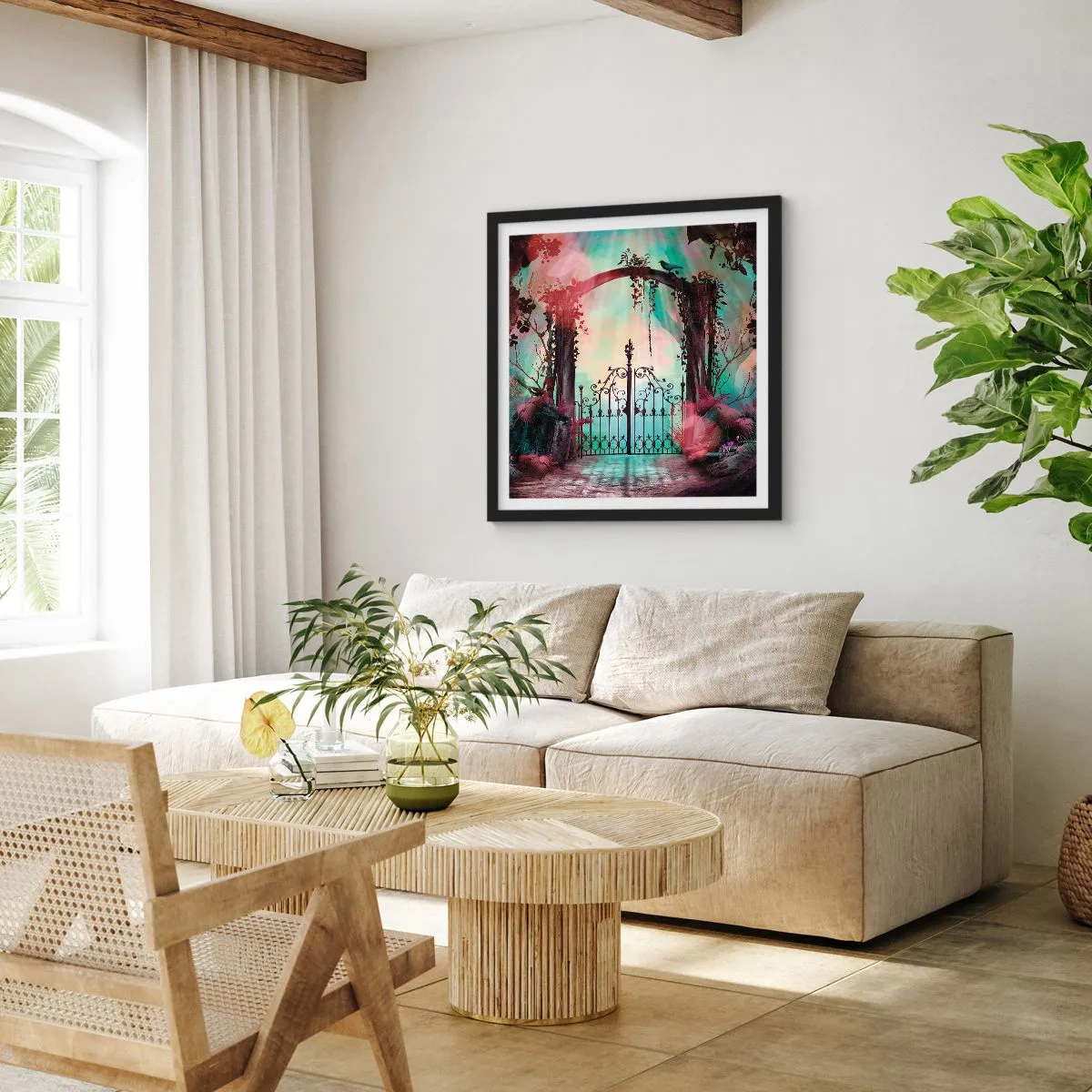 Poster în ramă neagră - Grădina secretă - 30x30 cm