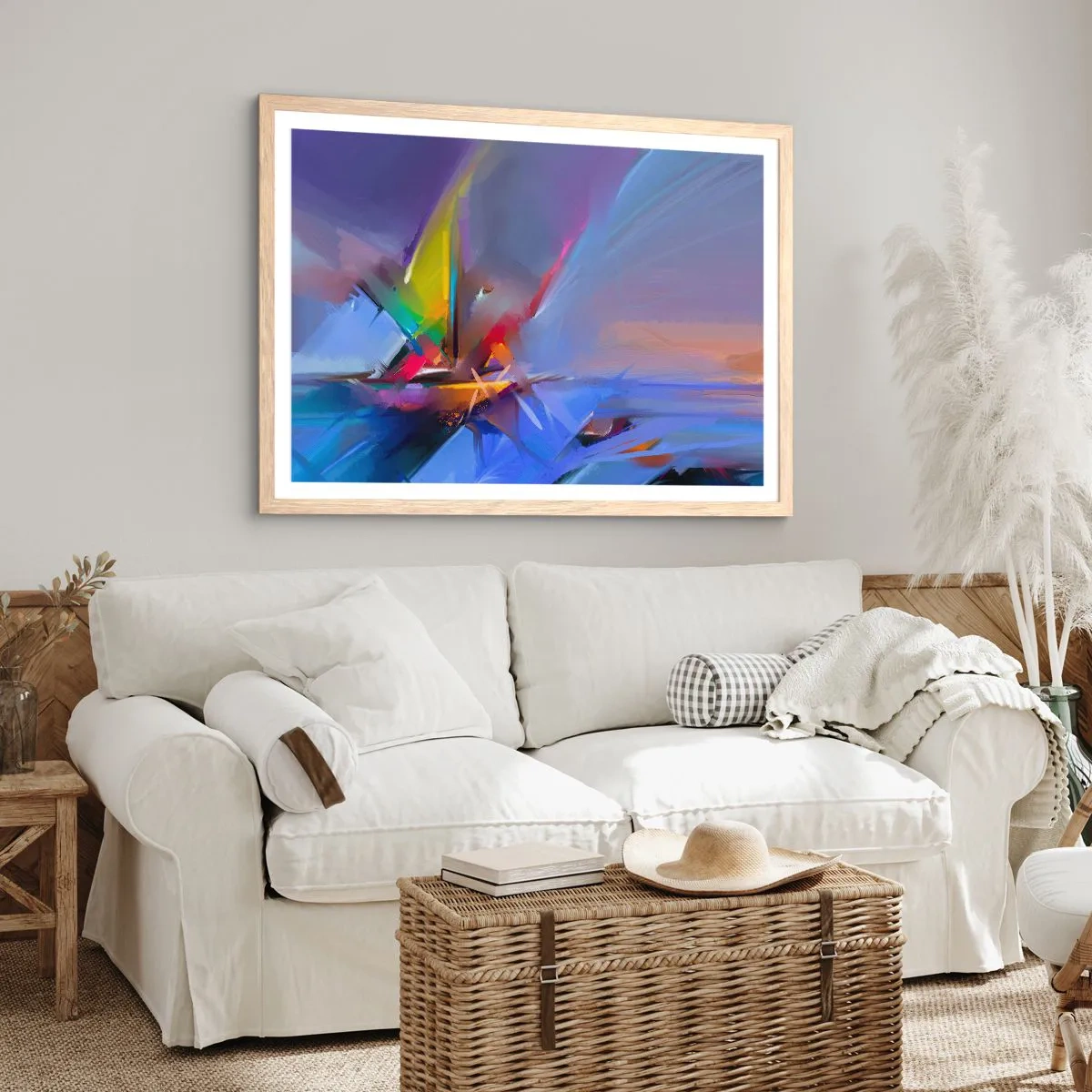 Poster în ramă de stejar deschis - Iute ca o pasăre - 100x70 cm