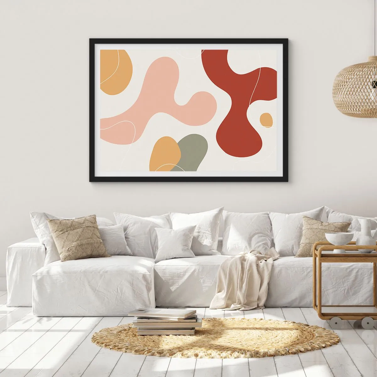 Poster în ramă neagră - Pete colorate? - 100x70 cm