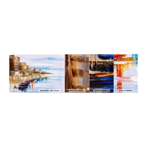 Mostră de Tapet Standard Eco - Port urban multicolor - Peisaj, Port, Litoral - 100x30 cm