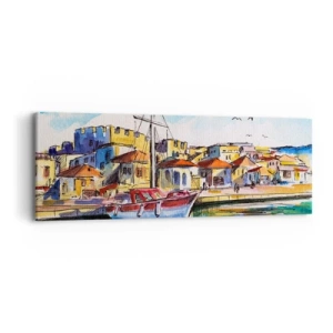 Tablou pe pânză - Curcubeu după-amiază - 90x30 cm