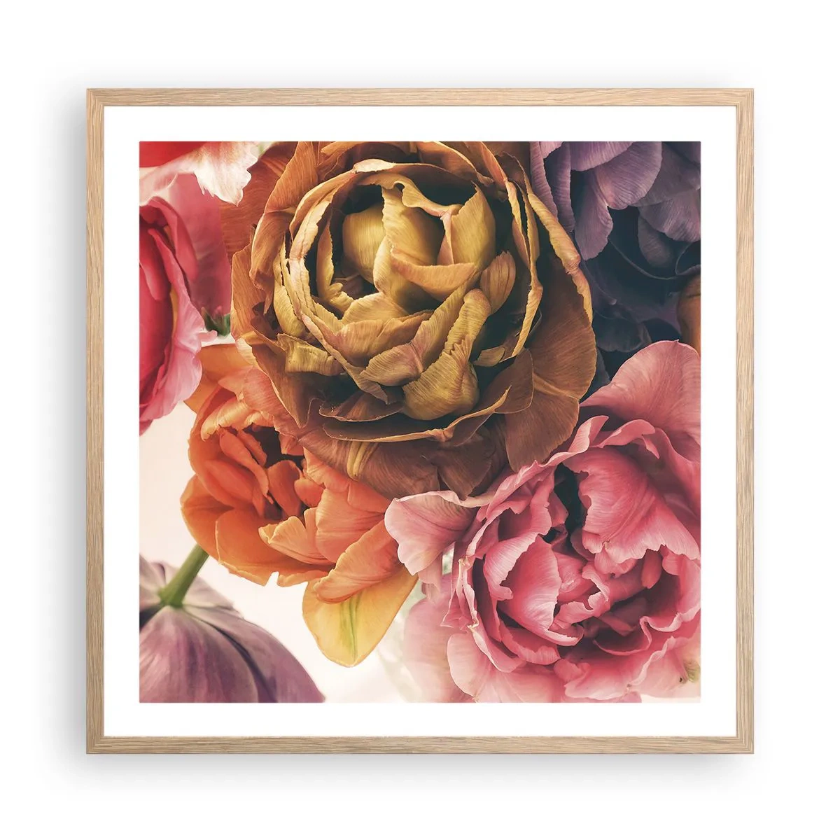 Poster în ramă de stejar deschis - Sărbătorirea vieții - 60x60 cm