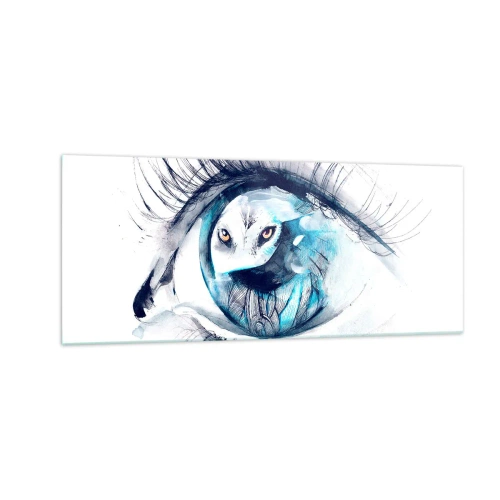 Tablou pe sticlă - Ochi în ochi cu sălbăticia - 100x40 cm