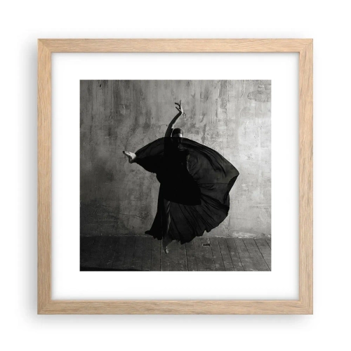 Poster în ramă de stejar deschis - Un pas pasional - 30x30 cm