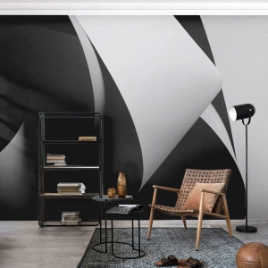 Tapet Standard Eco - Planuri de lumină din adâncurile umbrelor - 3D, Supluit, Forme - 300x210 cm