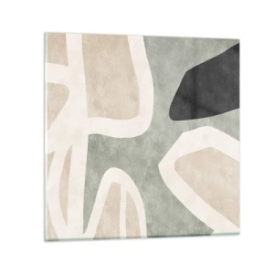 Tablou pe sticlă - Compoziție cu motiv negru - 30x30 cm