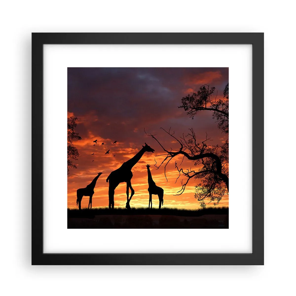 Poster în ramă neagră - O mică cină cu cei dragi - 30x30 cm