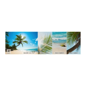 Mostră tapet Premium Sand - Nu arăta nimănui - Peisaj, plajă, Palmier de nuca de cocos - 100x30 cm