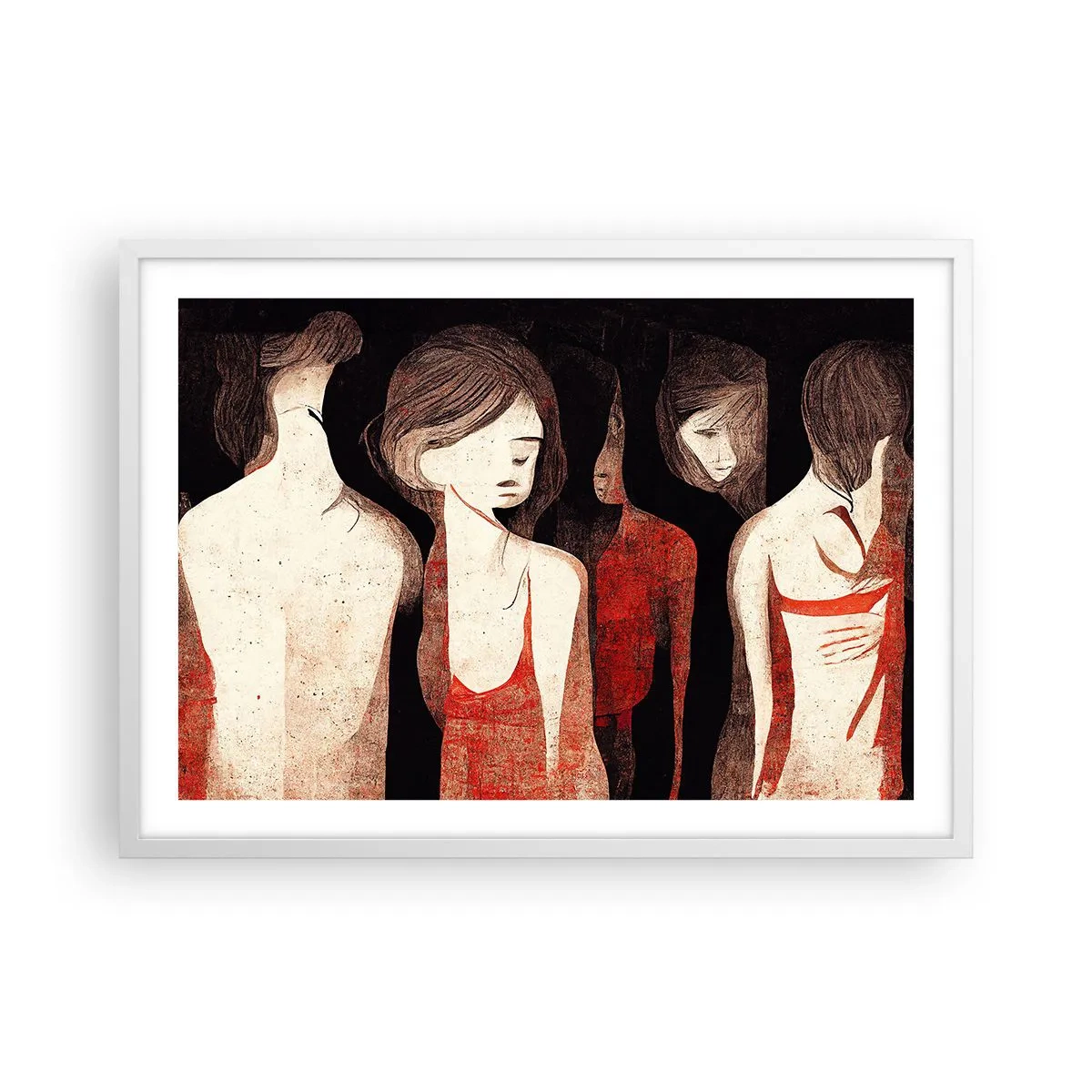Poster în ramă albă - Madonele întunericului - 70x50 cm