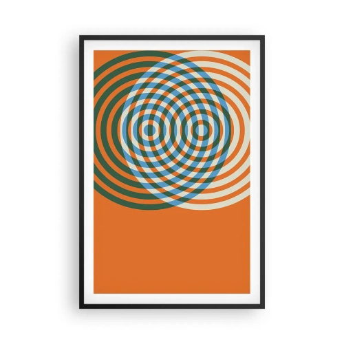 Poster în ramă neagră - Variație circulară abstractă - 61x91 cm