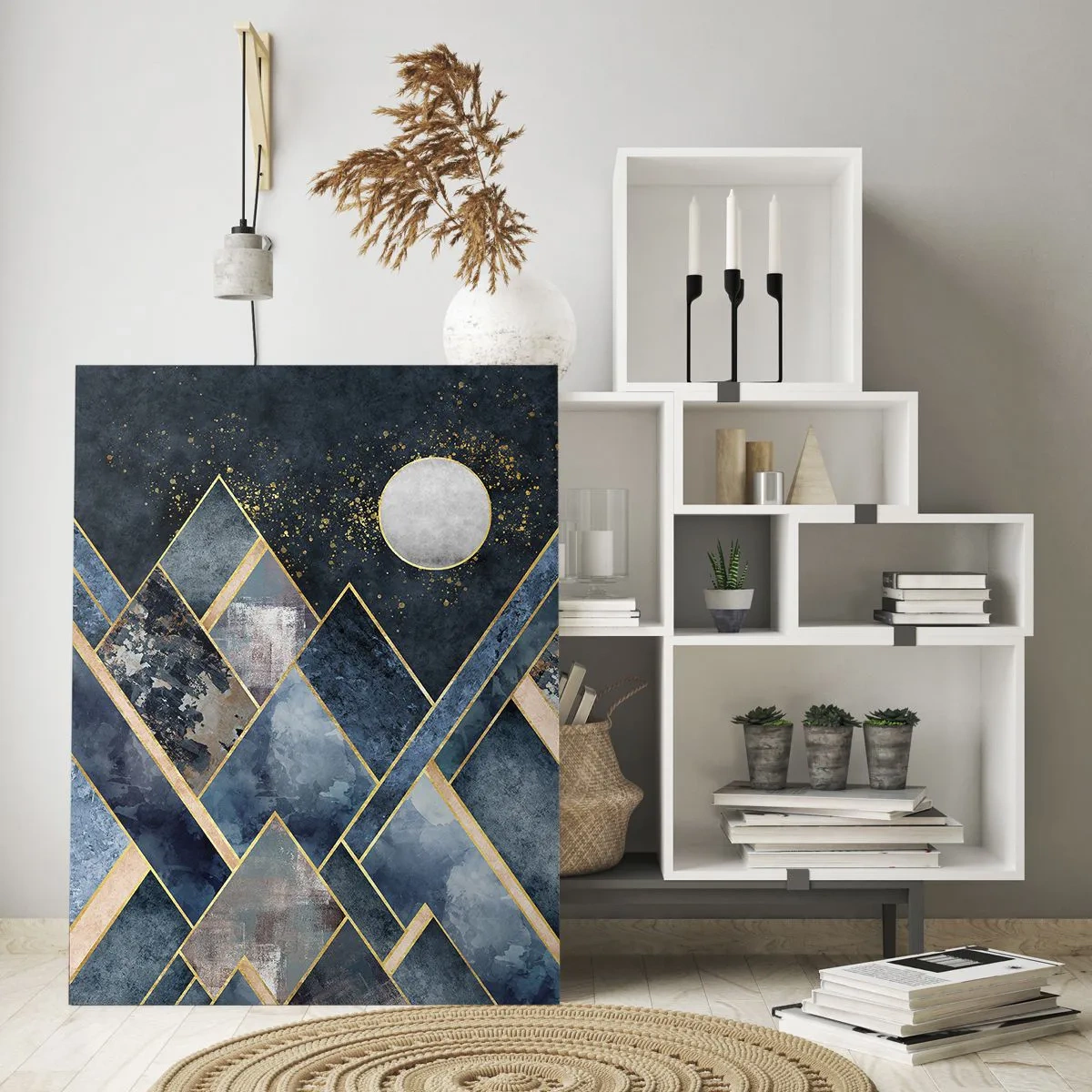 Tablou pe sticlă - Peisaj geometric - 50x70 cm