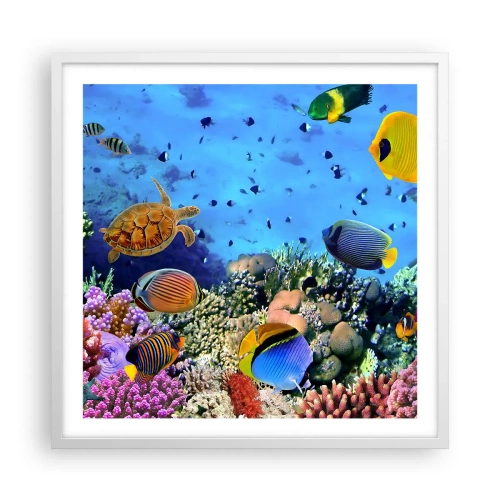 Poster în ramă albă - Și ce știm noi despre viață... - 60x60 cm