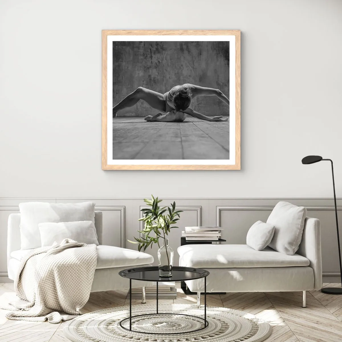 Poster în ramă de stejar deschis - Simetria găsită - 40x40 cm