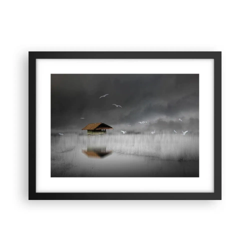 Poster în ramă neagră - Adăpost de ploaie - 40x30 cm