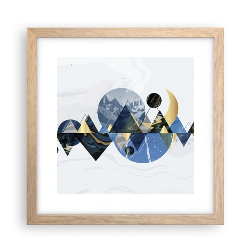 Poster în ramă de stejar deschis - Peisaj geometric - 30x30 cm