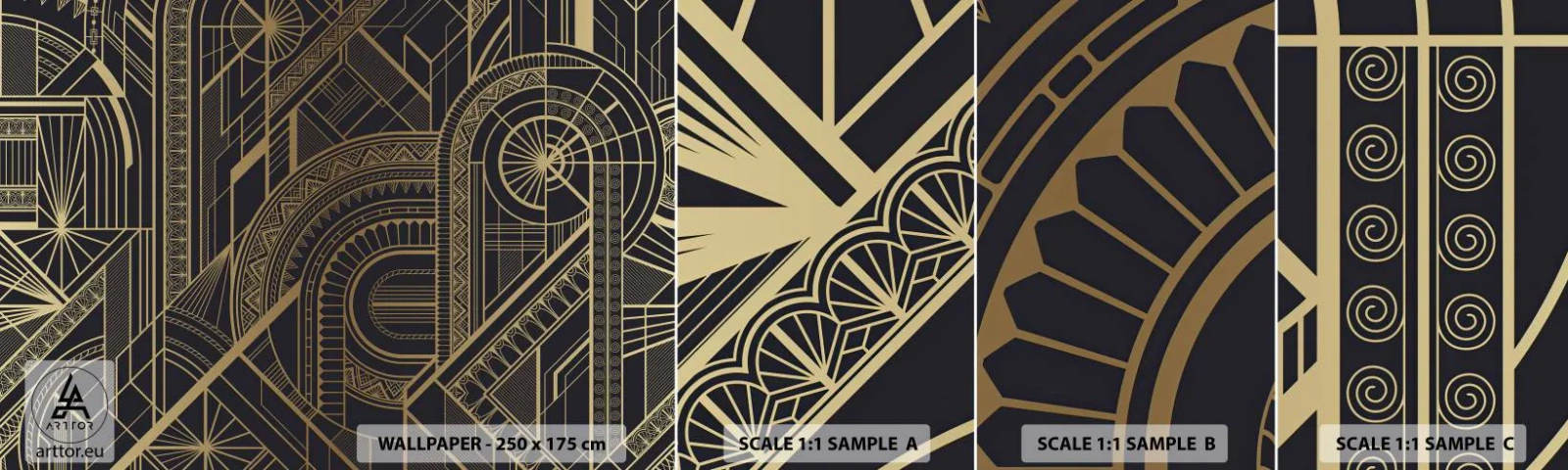 Mostră tapet autocolant Deluxe Sticker - Concepte, idei, planuri - Abstracția, Bucată, Ornament - 100x30 cm