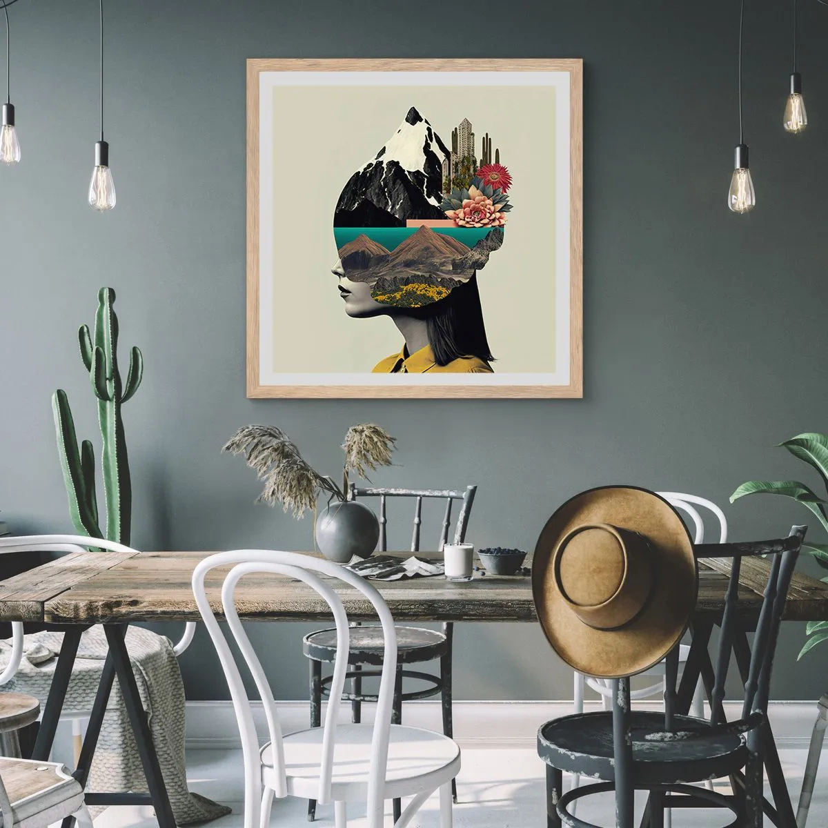 Poster în ramă de stejar deschis - Femeia - întotdeauna un mister - 40x40 cm