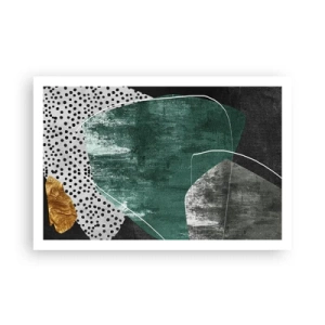 Poster - Abstracție colorată cu fulgi de aur - 91x61 cm