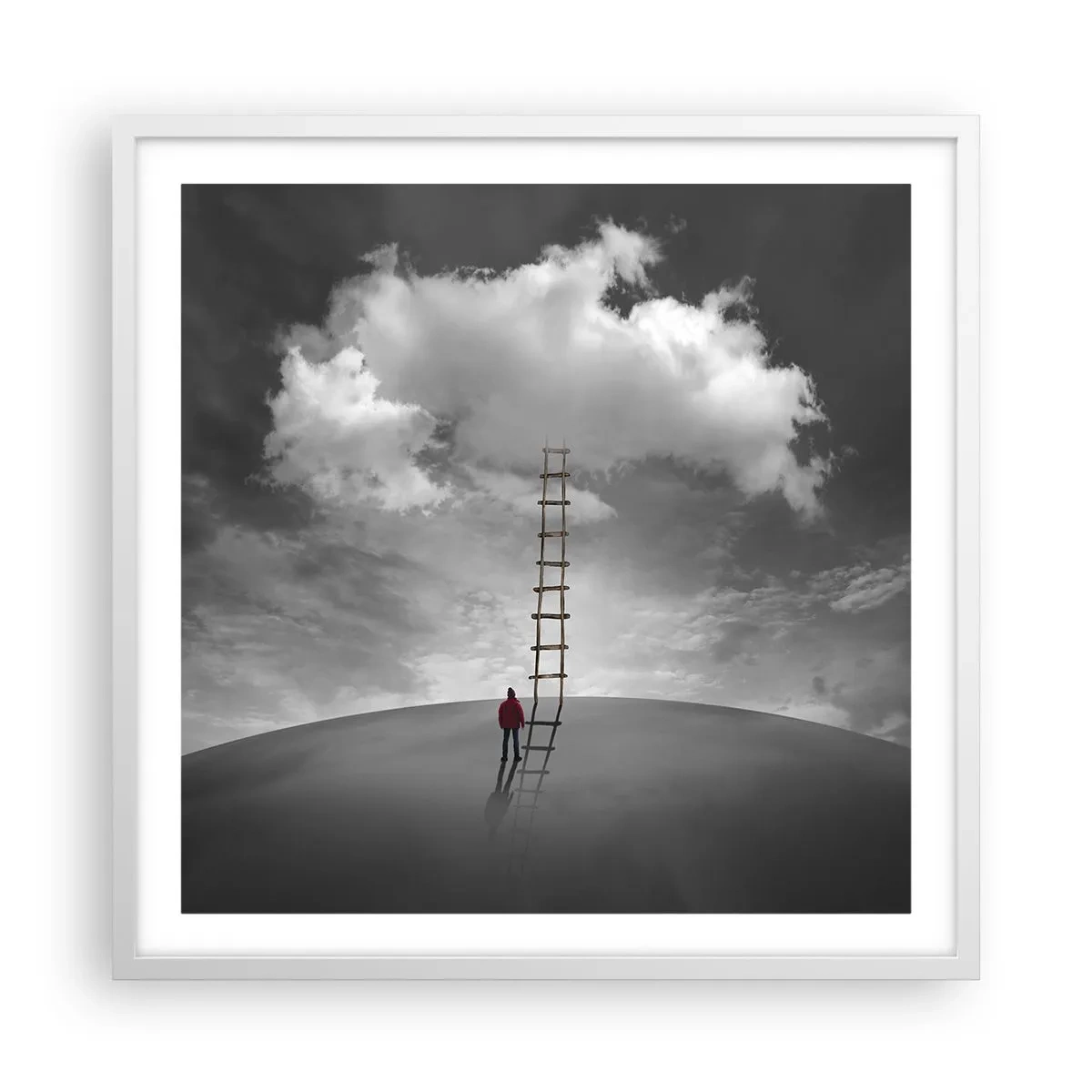 Poster în ramă albă - Orice este posibil - 60x60 cm