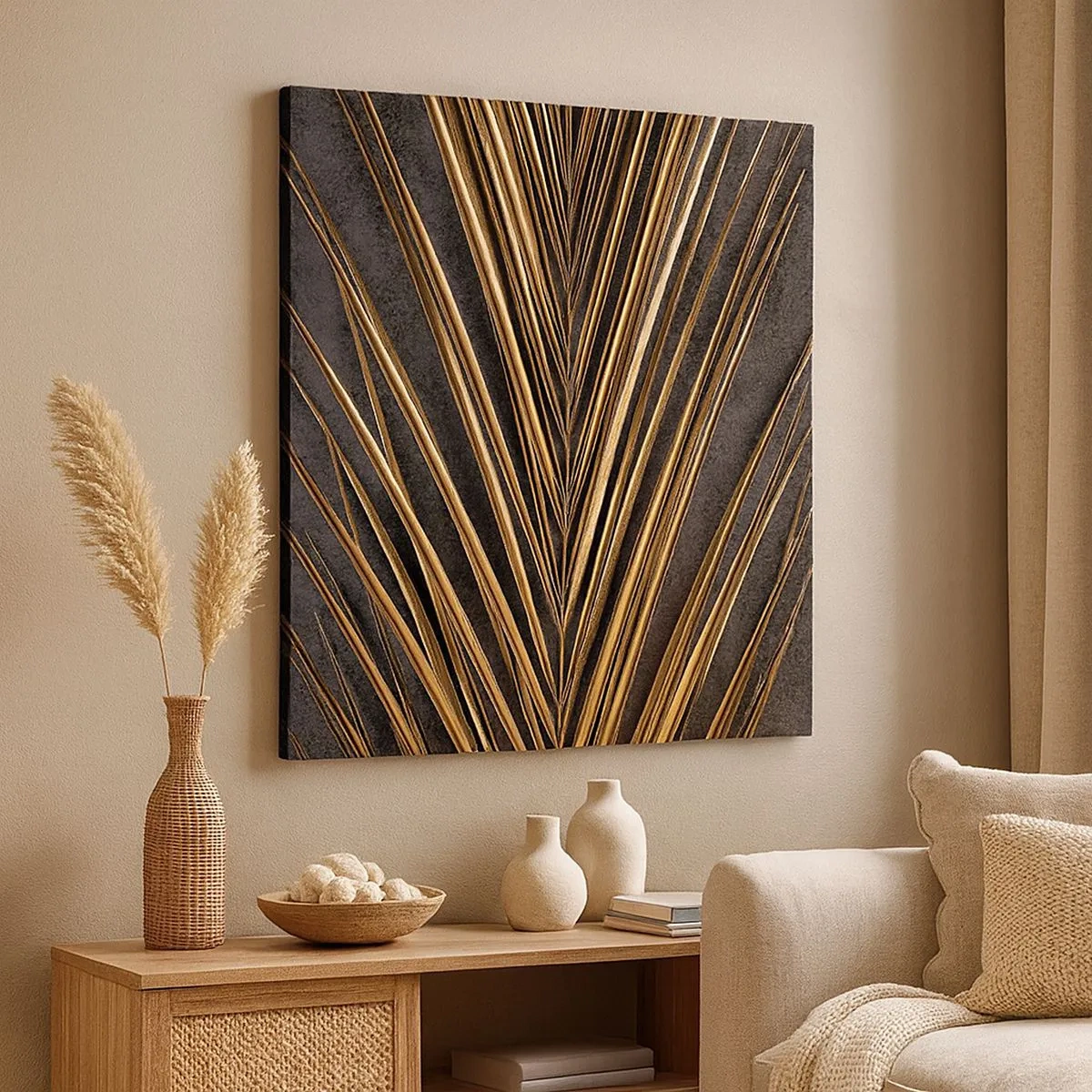 Tablou pe pânză - Aur tropical - 30x30 cm