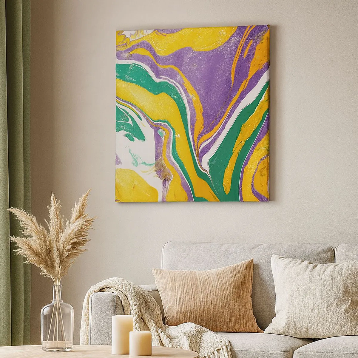 Tablou pe pânză - Valuri de culoare - 30x30 cm