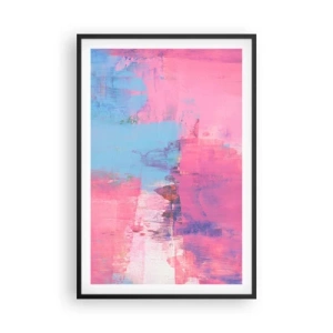 Poster în ramă neagră - Roz, albastru și un strop de lumină - 61x91 cm