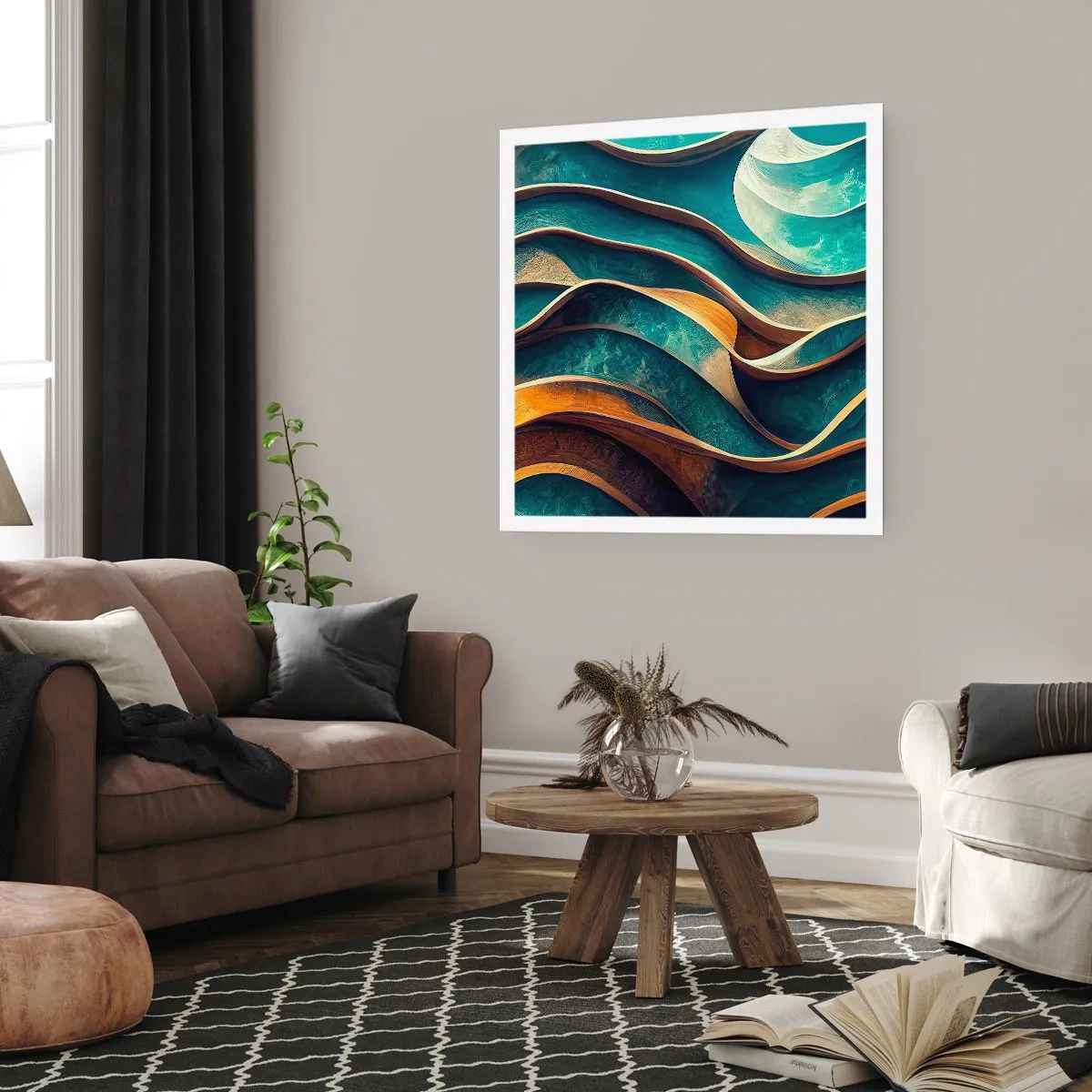 Poster - Meandre de albastru - 50x50 cm